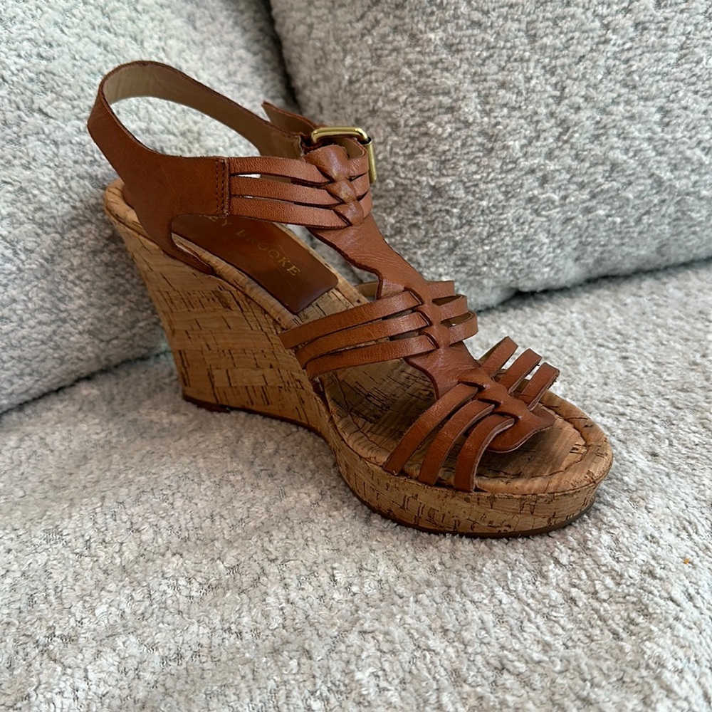 Audrey Brooke Cork Wedge Platform Sandals